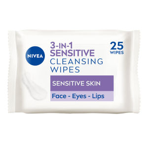 NIVEA 3-in-1 Sensitive Cleansing Wipes 25 Pack