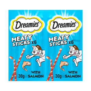 DREAMIES™ Meaty Sticks Adult Cat Treats with Scrumptious Salmon 30g