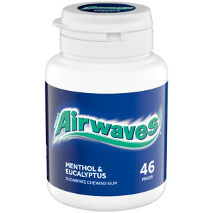 Airwaves Menthol & Eucalyptus Sugar Free Chewing Gum Bottle 46 Pieces