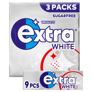 Extra White Bubblemint Sugarfree Chewing Gum Multipack 3x9 Pieces