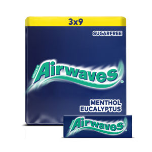 Airwaves Menthol & Eucalyptus Sugarfree Chewing Gum Multipack 3x9 Pieces