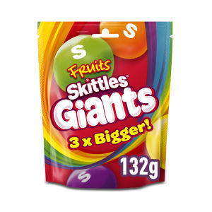 Skittles Giants Gooey Vegan Chewy Sweets Fruit Flavoured Pouch Bag