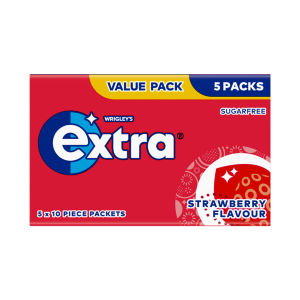 Wrigley's Extra Strawberry Flavour Sugarfree Chewing Gum 5 x 10 Pieces 70g