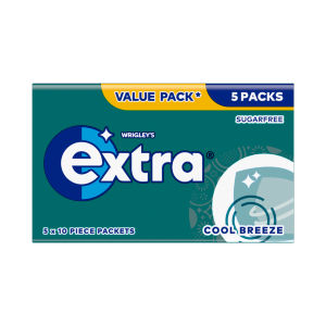 Wrigley's Extra Cool Breeze Sugarfree Chewing Gum 5 x 10 Pieces 70g