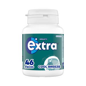 Wrigley's Extra Cool Breeze Flavour Sugarfree Chewing Gum Bottle 46 Pieces 64g
