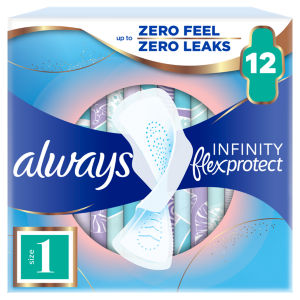 Always FlexProtect Sanitary Towels Normal (Size 1) with Wings 12 Pads, Unscented