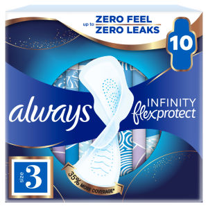 Infinity FlexProtect Sanitary Towels Night (Size 3) With Wings 10 Pads