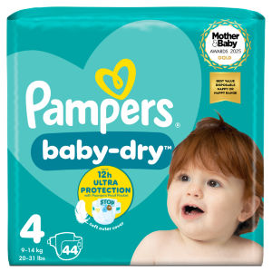 Baby-Dry Size 4, 44 Nappies, 9kg-14kg, Essential Pack