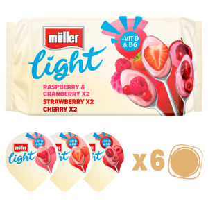 Muller Light Red Fruit Assorted Fat Free Yogurt 6X140g