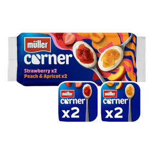 Muller Corner Strawberry and Peach & Apricot Yogurts