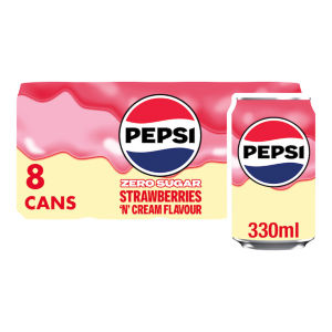 Pepsi Strawberries 'n' Cream Soft Drink Cans 8x330ml