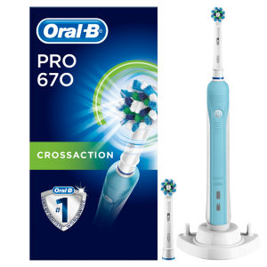PRO 670 3D Cross Action Rechargeable Electric Toothbrush Plus Heads