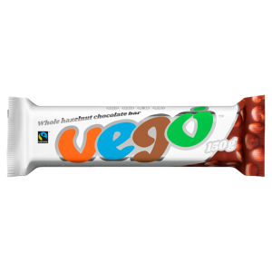 Vego Fairtrade Whole Hazelnut Chocolate Bar 150g