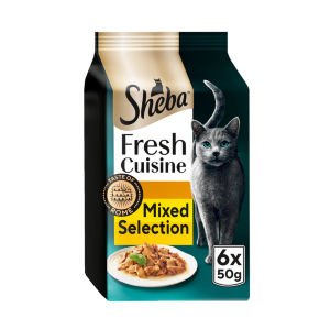 Sheba Fresh & Fine Wet Cat Food Gravy Pouches Tuna & Cod6x50g