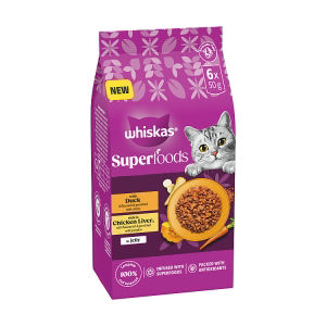 Whiskas Superfoods 6 x 50g 1+ Poultry in Jelly Wet Cat Food Pouches