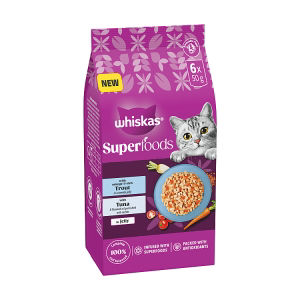 Whiskas Superfoods 6 x 50g 1+ Fish in Jelly Wet Cat Food Pouches