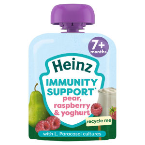 Baby Food Pear, Raspberry & Yoghurt Immunity Support Fruit Pouch 7+ Months 85g