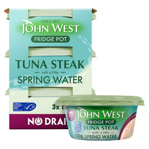 John West No Drain Fridge Pot Tuna Steak with a Little Spring Water 3x110g
