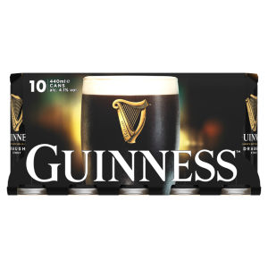 Guinness Draught Stout Beer 10 x 440ml Can (food pack)