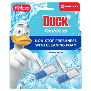 Duck Fresh Boost 2 x 16g Marine Wave Toilet Rim Block