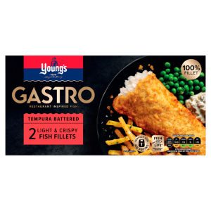 Youngs Gastro 2 Tempura Battered Fish Fillets 270G