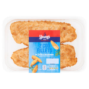 2 Cod Fillets in Golden Breadcrumb 300g