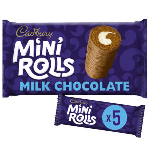 Cadbury Milk Chocolate Raspberry Mini Rolls Cakes x5