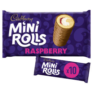 Cadbury Raspberry Chocolate Mini Rolls Cakes 10 Pack