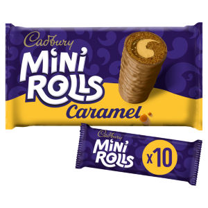 Milk Chocolate Caramel Mini Rolls Cakes 10 Pack