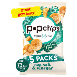 popchips Sea Salt & Vinegar Multipack Crisps 5 Pack