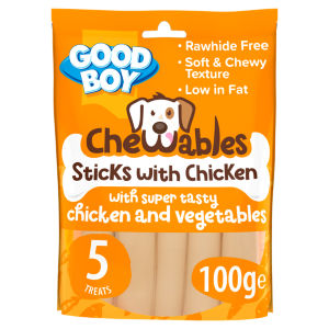 Chewables Chicken Sticks Rawhide Free Dog Treats 5 pack 100g