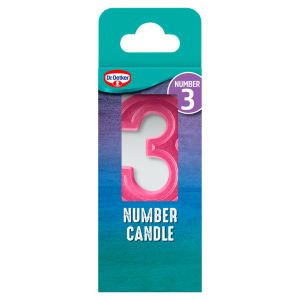 Number Three Birthday Candle