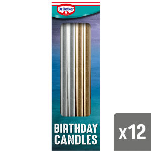 12 Metallic Birthday Candles