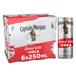 Original Spiced Gold & Cola Ready to Drink 5% vol 6x250ml Cans