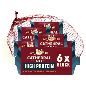 High Protein Half Fat Mature Cheddar Cheese Mini Blocks 6x20g