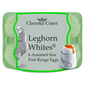 Clarence Court Traditional Leghorn Whites Free Range Eggs 6 Pack