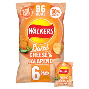Walkers Baked Cheese & Onion Multipack Snacks Crisps 6 x 22g