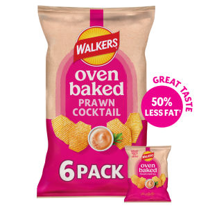 Walkers Baked Prawn Cocktail Snacks Crisps 6 x 22g