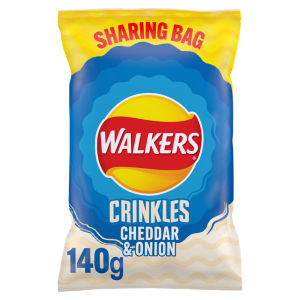 Crinkles Cheddar Cheese & Onion Sharing Bag Crisps 140g