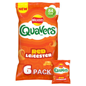Walkers Quavers Red Leicester Multipack Crisps 6 x 16g