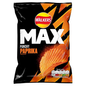 Walkers Max Punchy Paprika Grab Bag Crisps 50g