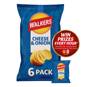 Walkers Cheese & Onion Multipack Crisps 6x25g