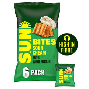 Walkers Sunbites Sour Cream & Black Pepper Multipack Crisps 6x25g