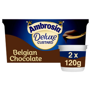 Deluxe Belgian Chocolate Custard Dessert Snack Pots 2 x 120g