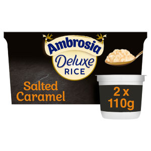 Ambrosia Deluxe Rice Pudding Salted Caramel Dessert Snack Pots