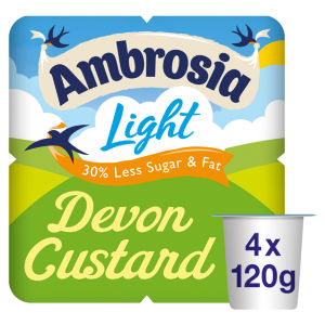 Light Low Fat & Reduced Sugar Custard Dessert Snack Pots 4 x 120g