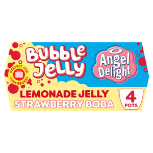 Angel Delight Strawberry Jelly & Strawberry Boba Bubble Dessert Snack Pot