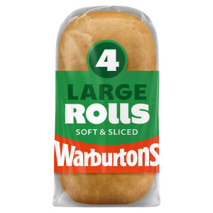 Warburtons 4 Large Sliced Rolls