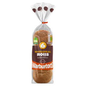 Warburtons Wholemeal Soft Sliced Rolls 6 Pack