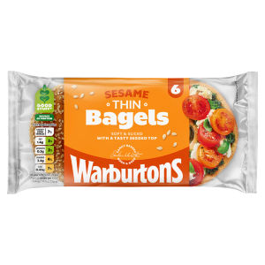 Warburtons 6 Sesame Thin Bagels
